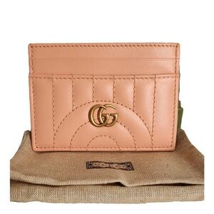 Gucci Blush Card Holder with Gold Logo